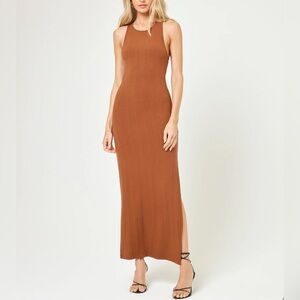 NEW Lspace “Francesca” dress in coffee brown -Size Medium